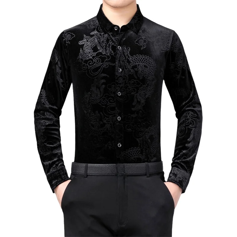 Men Formal Party Wear Shirt - Camisa Masculina de Manga Longa com