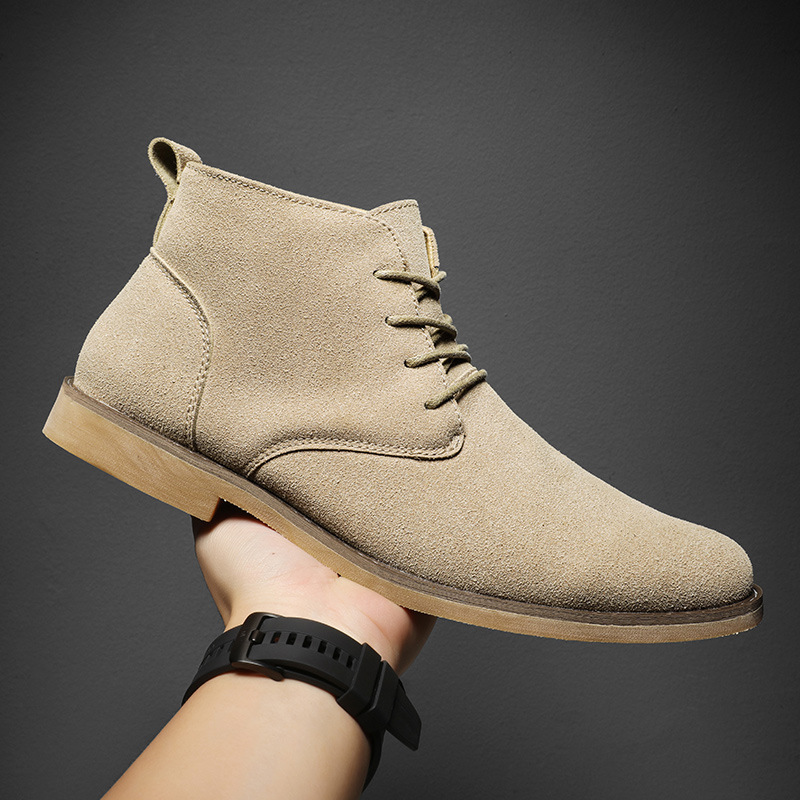 Men Formal Wear Shoes - Botas Chelsea Marrons Estilo Britânico para