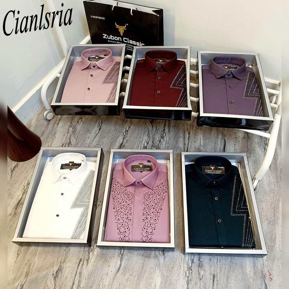 Men Formal Party Wear Shirt - Camisa Social Masculina de Luxo com