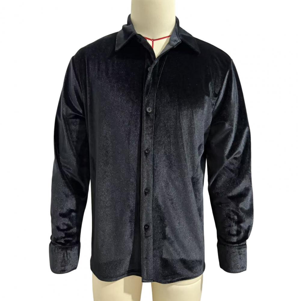 Men Formal Party Wear Shirt - Camisa de Veludo Masculina Camisa de