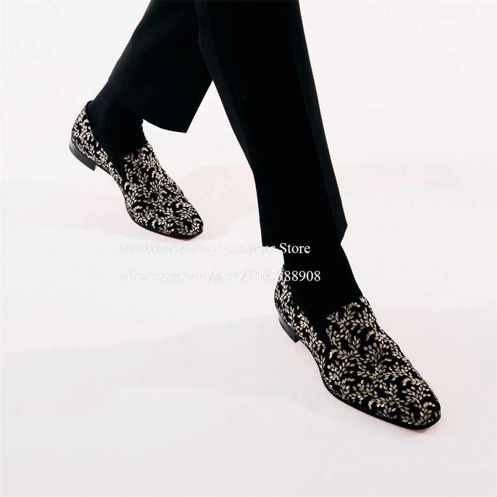 Men'S Formal Party Wear Shoes - Sapatos masculinos de veludo de seda