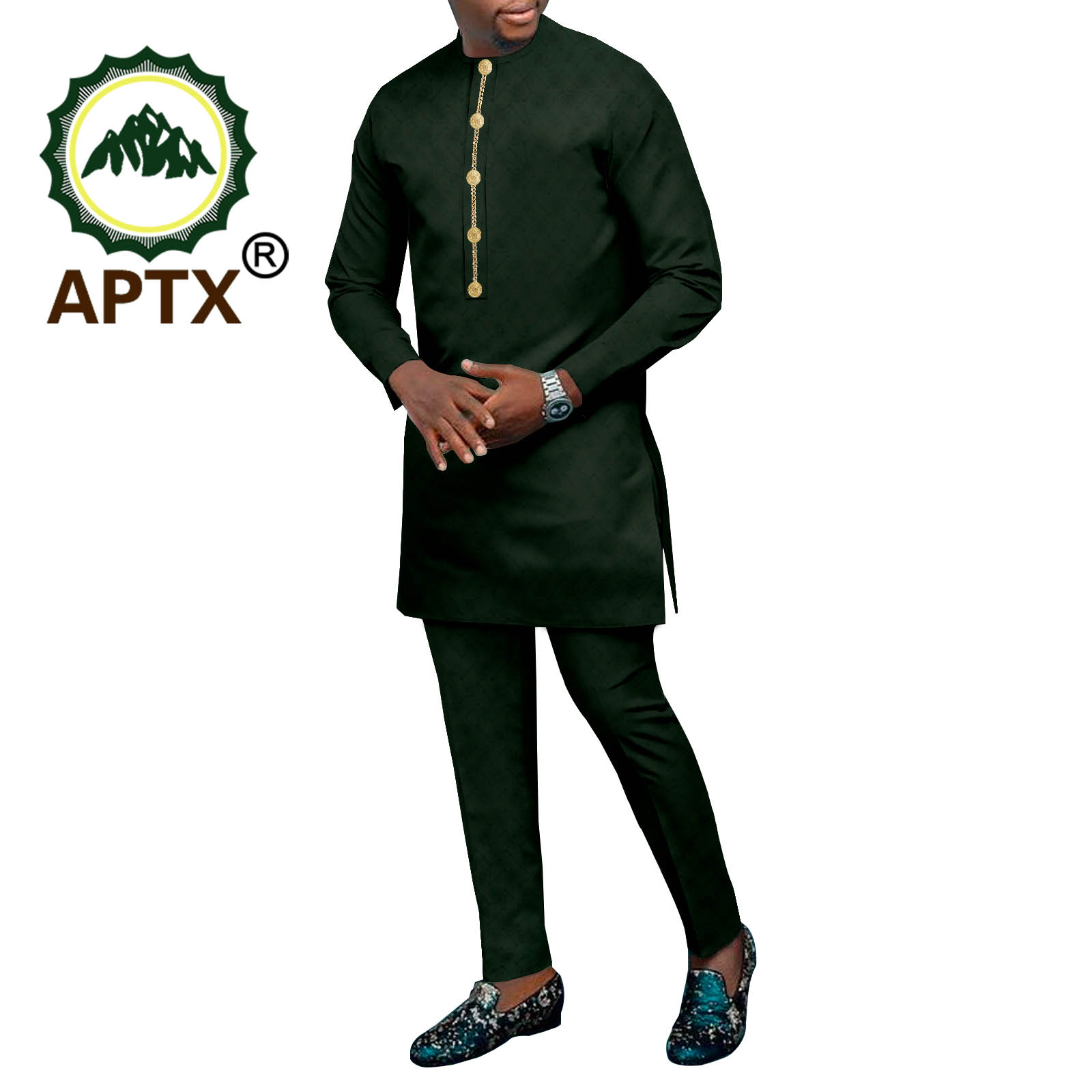 Men Formal Party Wear Shirt - Dashiki impresso camisa longa masculina +