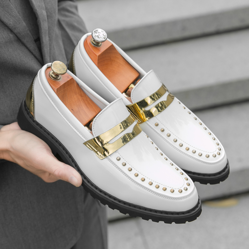 Homens moda mocassins pu sola  - Men'S Formal Party Wear Shoes avaliação e preço