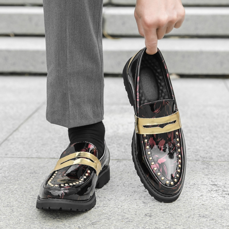 Homens moda mocassins pu sola  - Men'S Formal Party Wear Shoes avaliação e preço