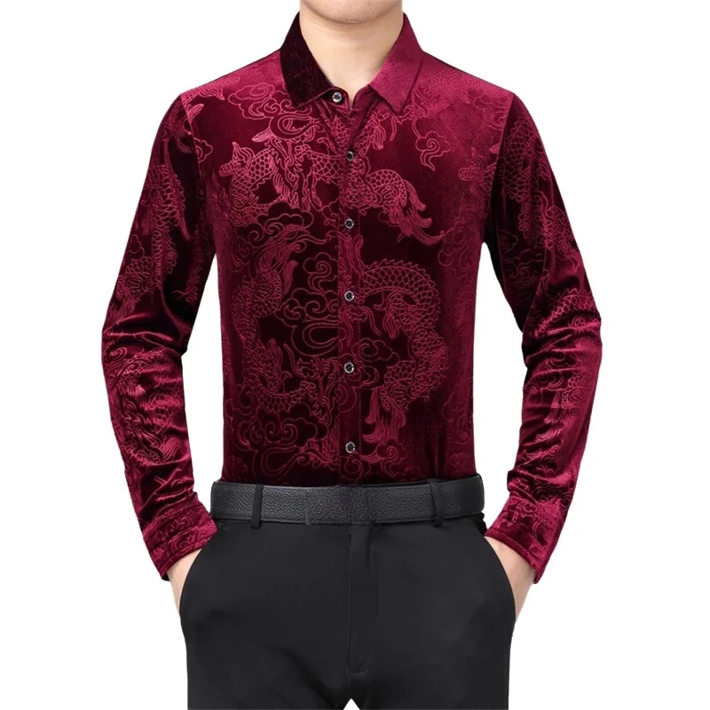Camisa Masculina de Manga Long - Men Formal Party Wear Shirt avaliação e preço