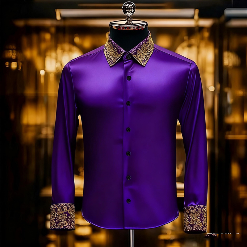 Camisa floral requintada estil - Men Formal Party Wear Shirt avaliação e preço