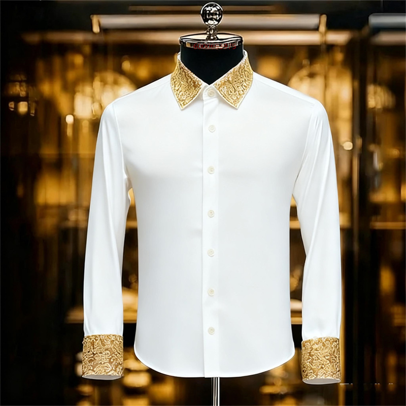 Camisa floral requintada estil - Men Formal Party Wear Shirt avaliação e preço