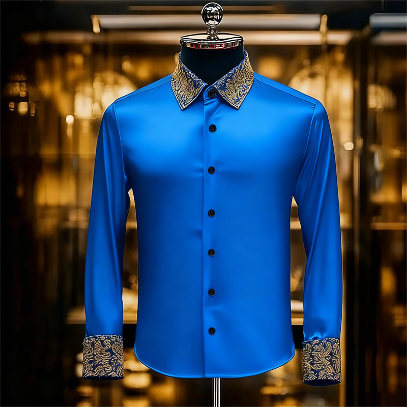 Camisa floral requintada estil - Men Formal Party Wear Shirt avaliação e preço