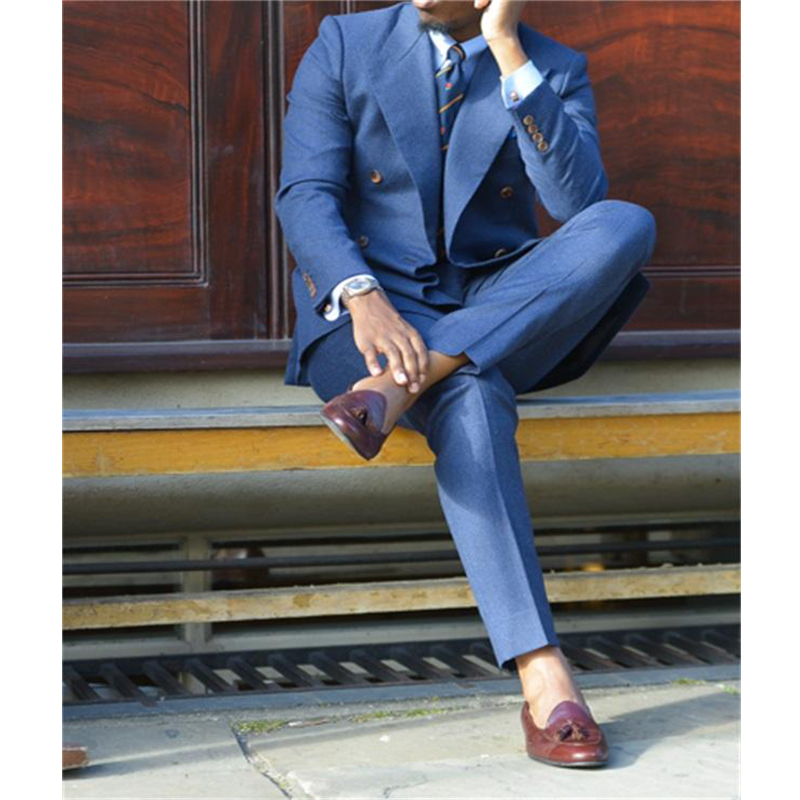 Fatos formais azuis escuros ma - Men Formal Wear Pants avaliação e preço
