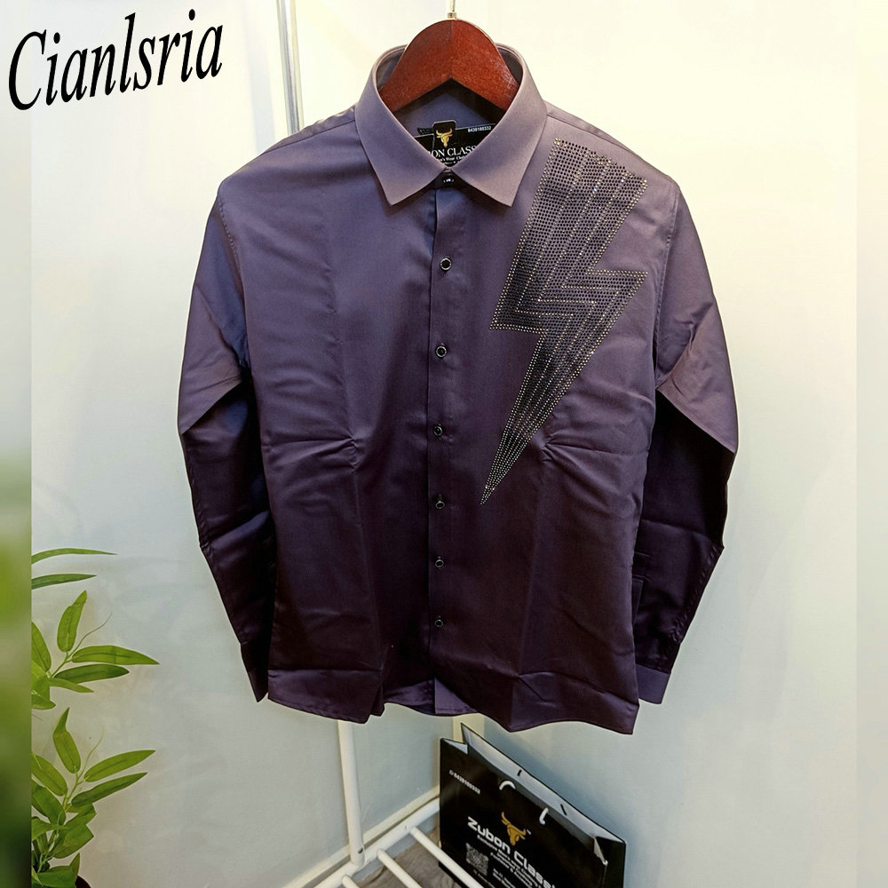 Camisa Social Masculina de Lux - Men Formal Party Wear Shirt avaliação e preço