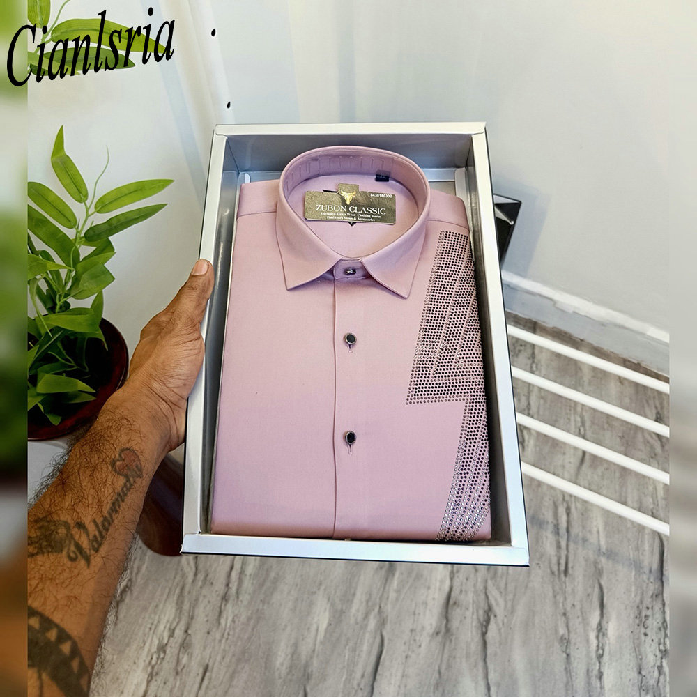 Camisa Social Masculina de Lux - Men Formal Party Wear Shirt avaliação e preço