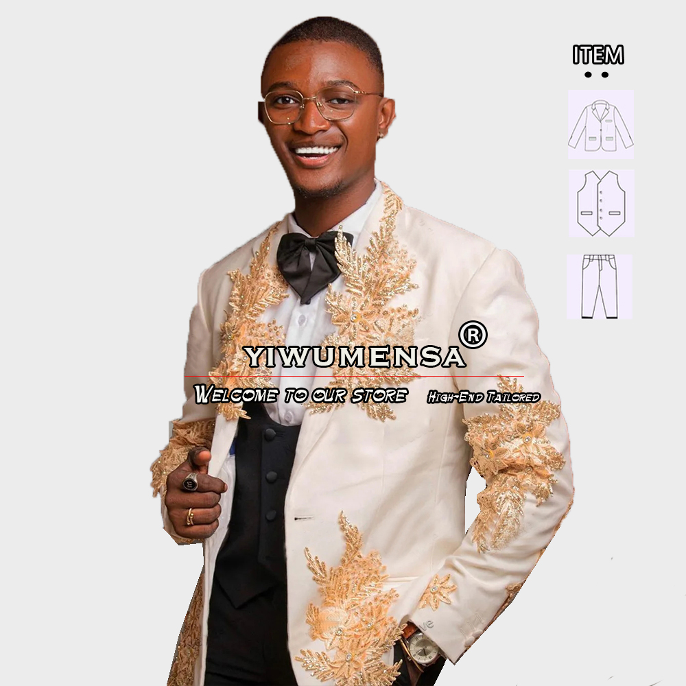 Personalizado 3 peças ternos m - Men Formal Wear Pants avaliação e preço