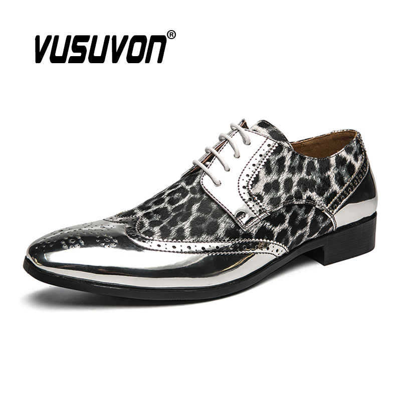 Sapatos masculinos com estampa - Men Formal Wear Shoes avaliação e preço