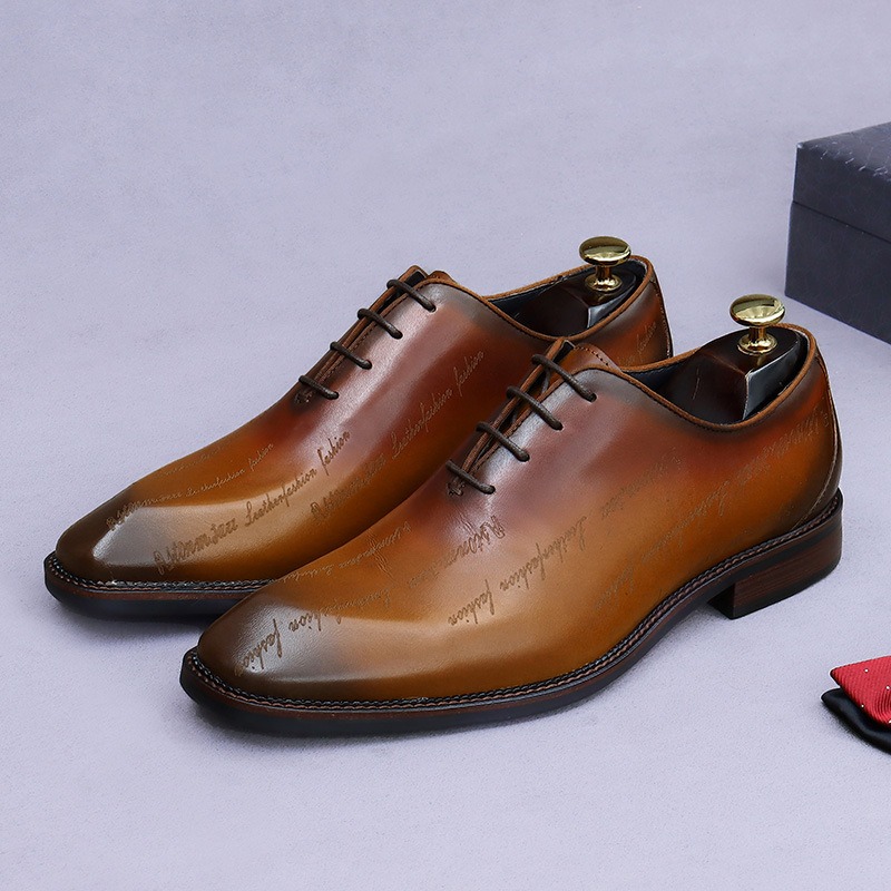 Sapatos oxford de couro genuín - Men'S Formal Party Wear Shoes avaliação e preço