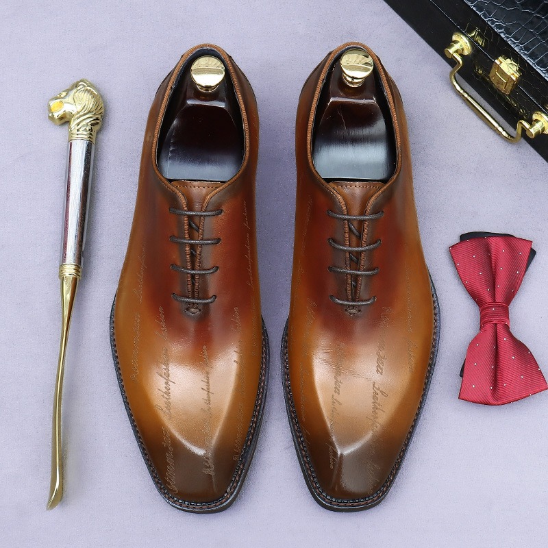 Sapatos oxford de couro genuín - Men'S Formal Party Wear Shoes avaliação e preço