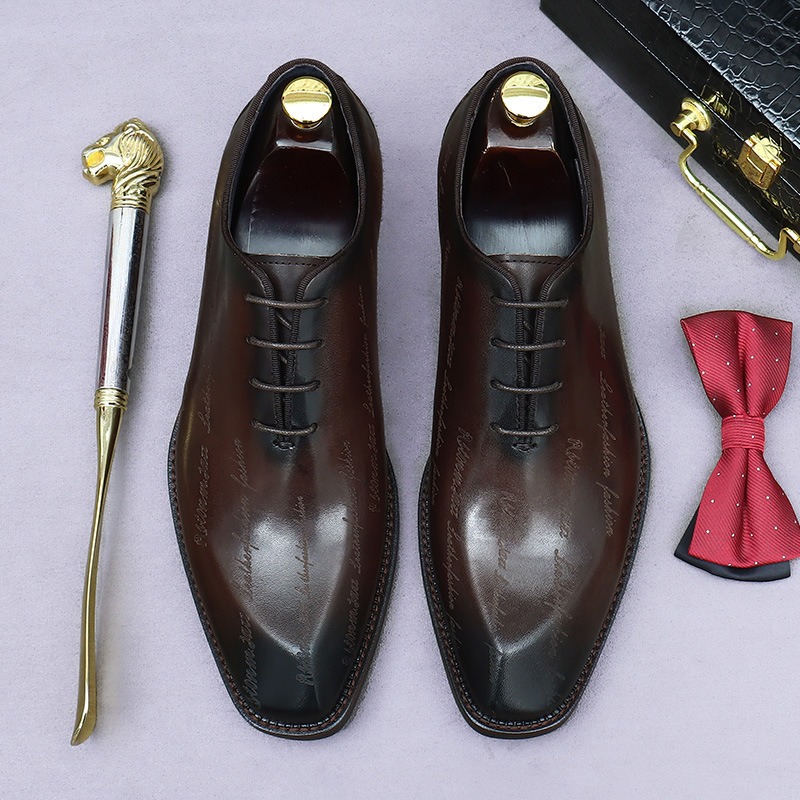 Sapatos oxford de couro genuín - Men'S Formal Party Wear Shoes avaliação e preço