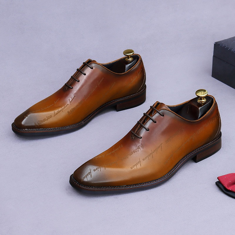 Sapatos oxford de couro genuín - Men'S Formal Party Wear Shoes avaliação e preço